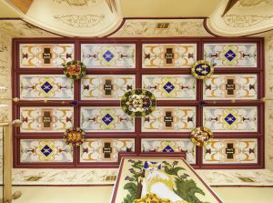 The restored ceiling of Stirling Castle's Royal Palace.