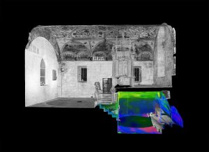 A point cloud image of a historic church