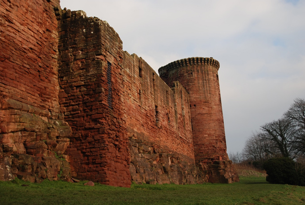 One side of Bothwell Castle including the Latrine Tower