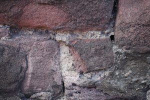 Red bricks with lime mortar in between