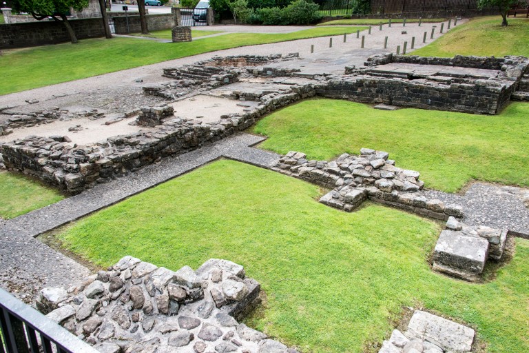 Stone remains of buildings