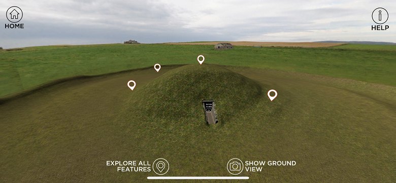 A screenshot of an app of Maeshowe Chambered Cairn