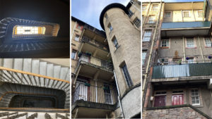 Stairwells inside Edinburgh tenements